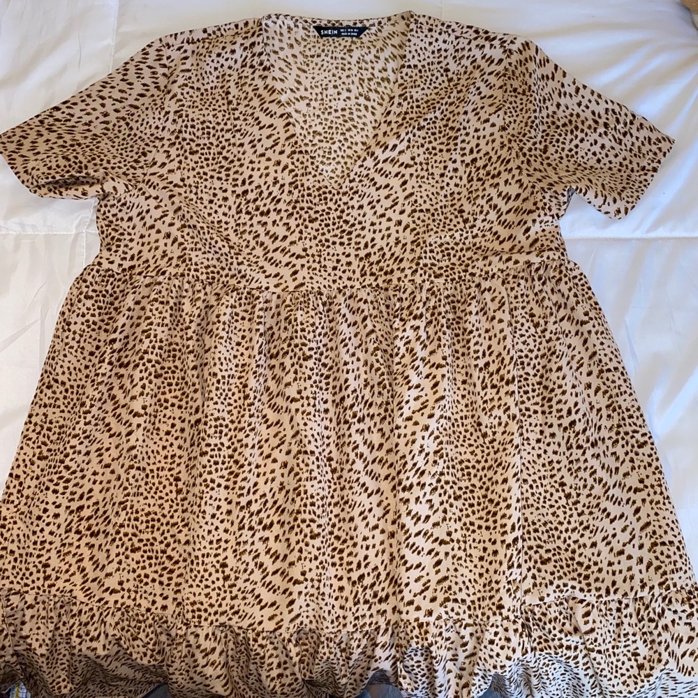 SHEIN baby doll animal print dress